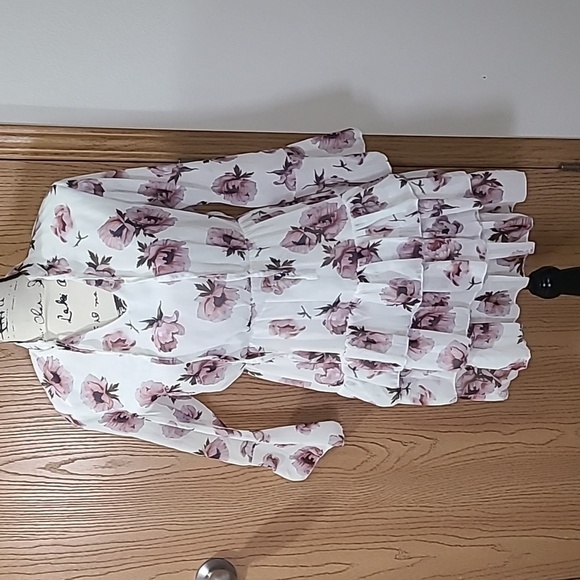new collection Dresses & Skirts - NWT floral tiered chiffon ruffle dress with trumpet sleeves